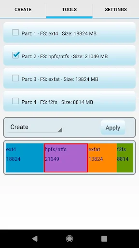 AParted ( Sd card Partition ) screenshot 2