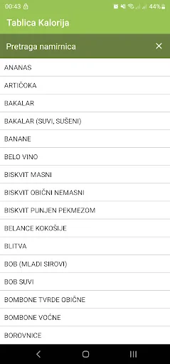 Tablica Kalorija screenshot 2
