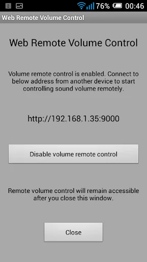 Web Remote Volume Control