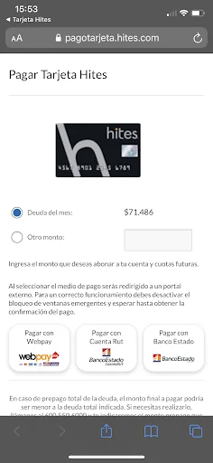 Tarjeta Hites screenshot 3