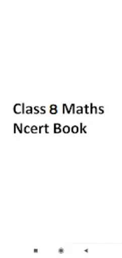 Class 8 Maths Book in English