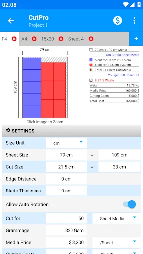 Cutting Paper Calculator screenshot 4