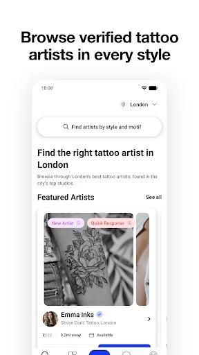 Tattoodo: Book Tattoo Artists screenshot 1