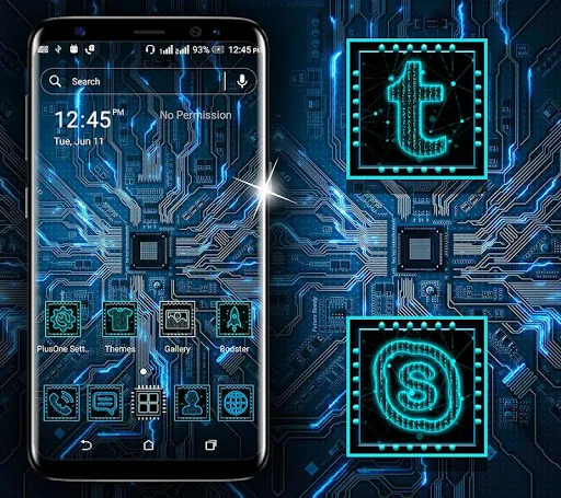 Hi-tech Circuit Launcher Theme screenshot 1