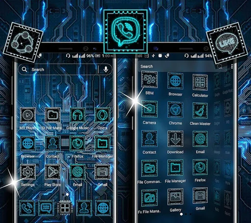 Hi-tech Circuit Launcher Theme screenshot 3