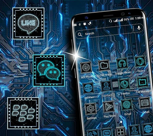 Hi-tech Circuit Launcher Theme screenshot 4