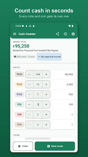 Cash Counter: Note Calculator