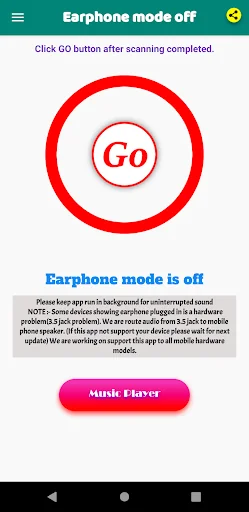 Earphone mode off screenshot 2