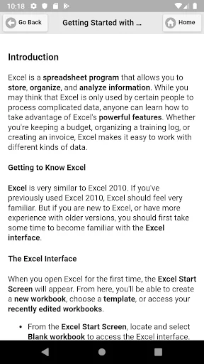 Tutorial for Excel
