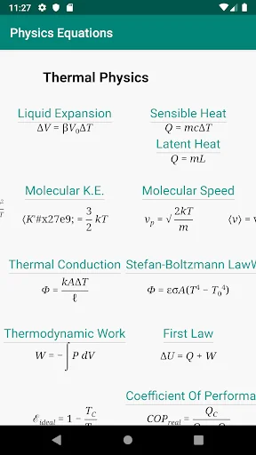 Physics Equations