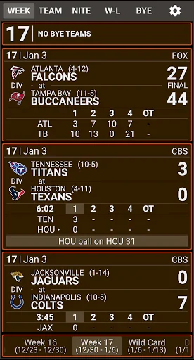 VS. 2025 NFL Schedule & Scores screenshot 1