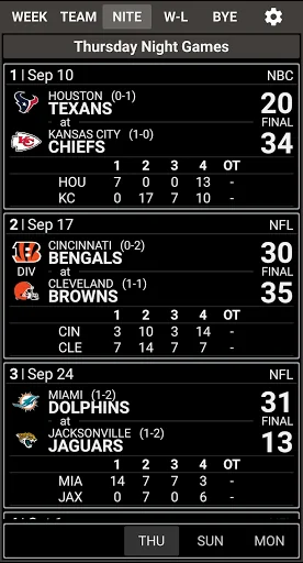 VS. 2025 NFL Schedule & Scores screenshot 3