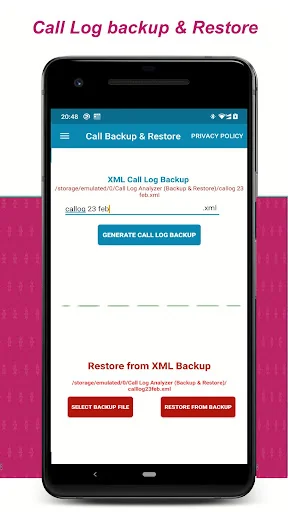 Call Log PDF Backup & Restore