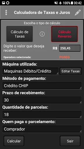 Calculadora de Taxas e Juros - screenshot 2