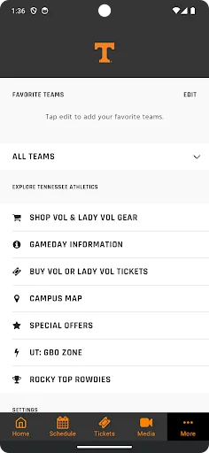 Tennessee Athletics screenshot 2