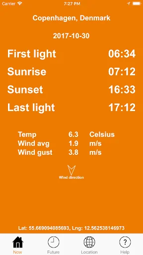 Sunset and Sunrise time