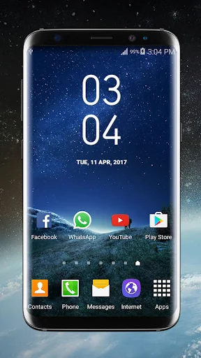 Galaxy S8 Plus Digital Clock W