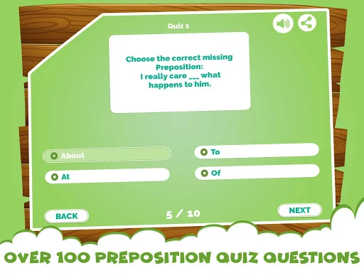 Learning Prepositions Quiz App