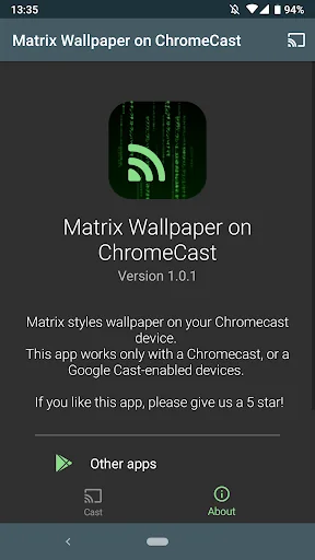 Matrix Wallpaper on Chromecast