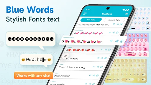 Blue Words, Stylish Fonts text screenshot 1
