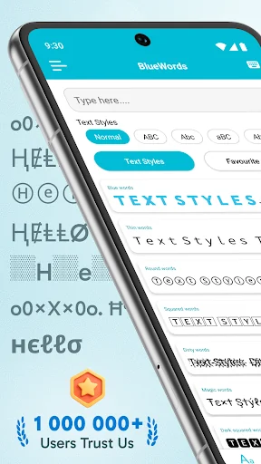 Blue Words, Stylish Fonts text screenshot 3