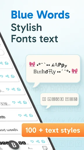 Blue Words, Stylish Fonts text screenshot 4
