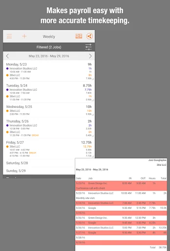 Easy Hours Lite Timesheet screenshot 4