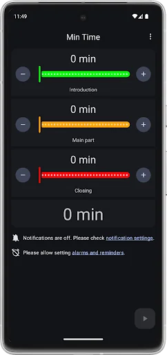 Min Time - simple talk timer