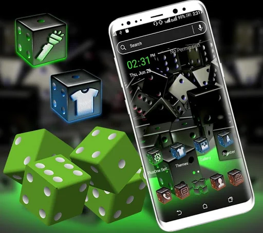 3D Dice Neon Launcher Theme screenshot 3
