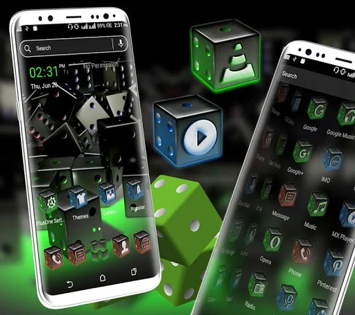 3D Dice Neon Launcher Theme screenshot 4