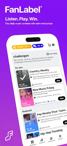 FanLabel: Daily Music Contests screenshot 1
