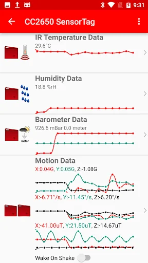 Simplelink SensorTag screenshot 2