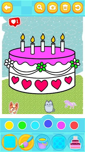 Glitter Birthday Cake Coloring screenshot 4
