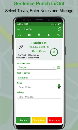 Employee Time Clock w/ GPS, Sc screenshot 1