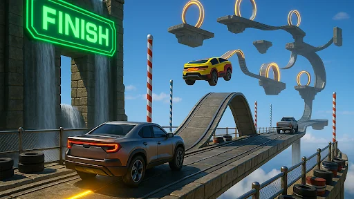 Impossible Ramp Car Stunt 3D screenshot 1