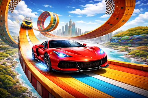 City Sports Car Racing Stunts