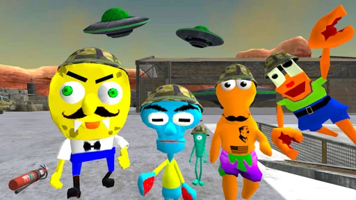 Sponge Area 51. Neighbor Alien