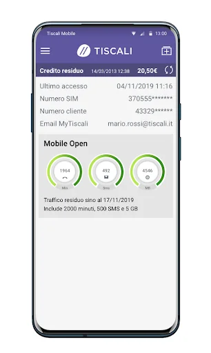 MyTiscali screenshot 1