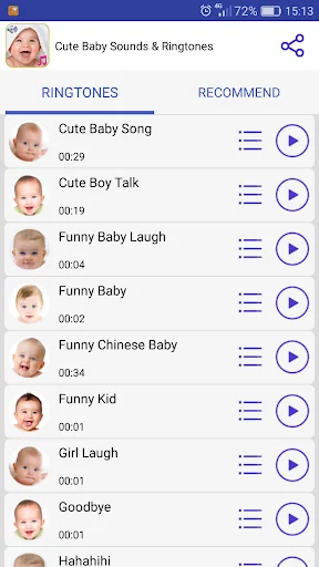 Cute Baby Sounds & Ringtones screenshot 2