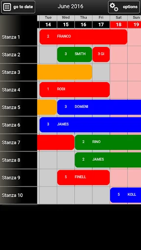 Roomplan BnB calendar