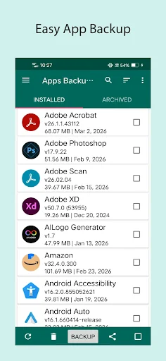 Apps Backup and Restore screenshot 1