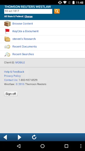 Westlaw Thomson Reuters screenshot 1