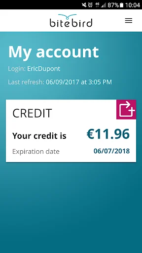 My Bitebird account