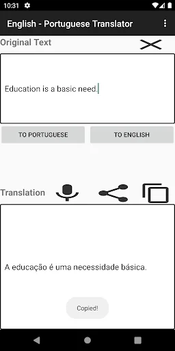 English Portuguese Translator screenshot 2