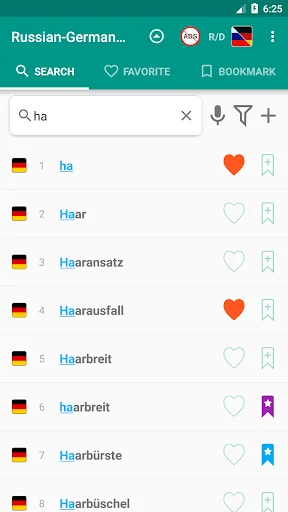 Russian-german dictionary screenshot 1