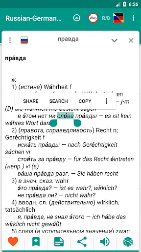 Russian-german dictionary screenshot 4