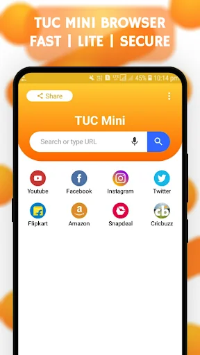 Mini Browser: Indian Fast & Se screenshot 1