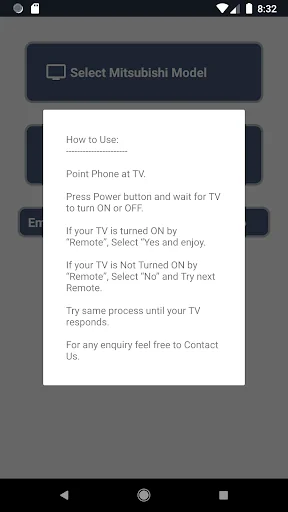 Mitsubishi TV Remote screenshot 2