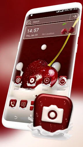 Red Cherry Launcher Theme screenshot 1