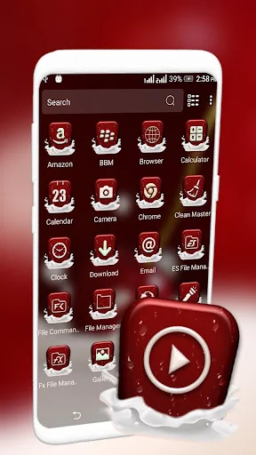 Red Cherry Launcher Theme screenshot 2